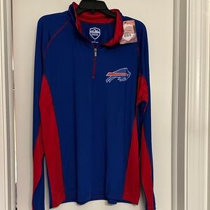 Buffalo Bills Vibrant Blue and Red Long Sleeve Quarter Zip Top